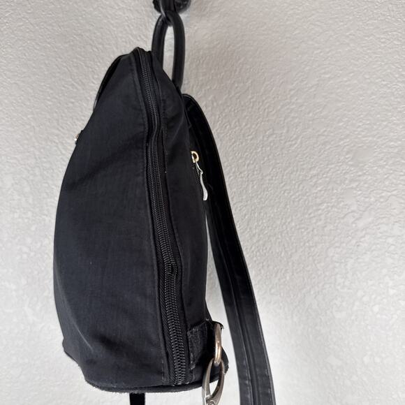 Baggallini Metro Backpack Sling Bag Purse‎ Black Nylon RFID Protection Travel